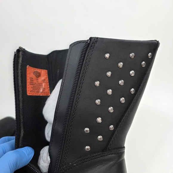 Harley-Davidson Shirley Leather motorcycle Rider Boots Women's Black Size 8.5 - Picture 14 of 16